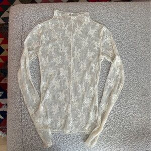 Sheer cream free people shirt